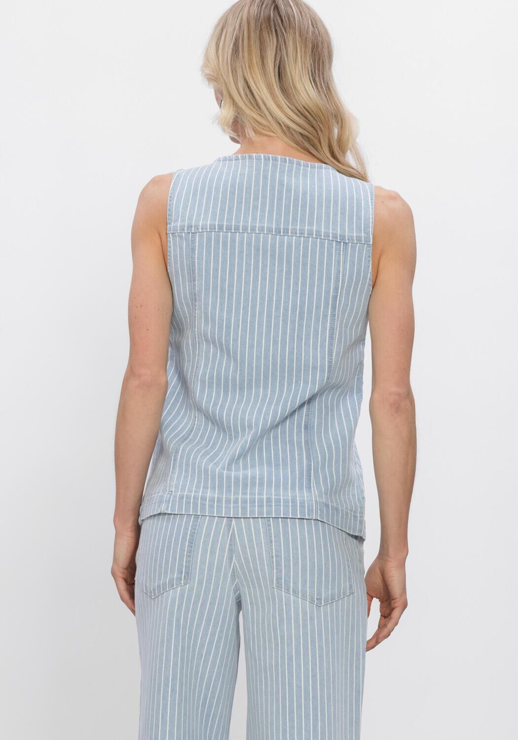 Blauwe OBJECT Gilet OBJSANNI S/L RE DENIM WAISTCOAT - large