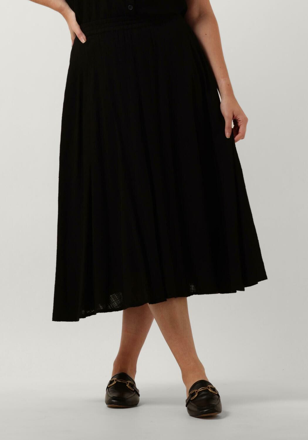 Stella Forest Mousseline midi-rok Ophelia zwart