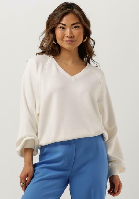 Witte MSCH COPENHAGEN Trui NELINA IMA Q RAGLAN V NECK SWEATSHIRT - large