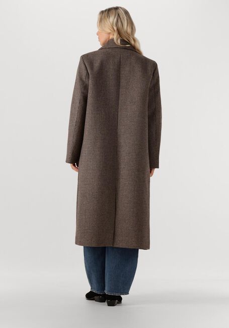 Bruine ALIX THE LABEL Mantel LADIES WOVEN CHECKED COAT - large