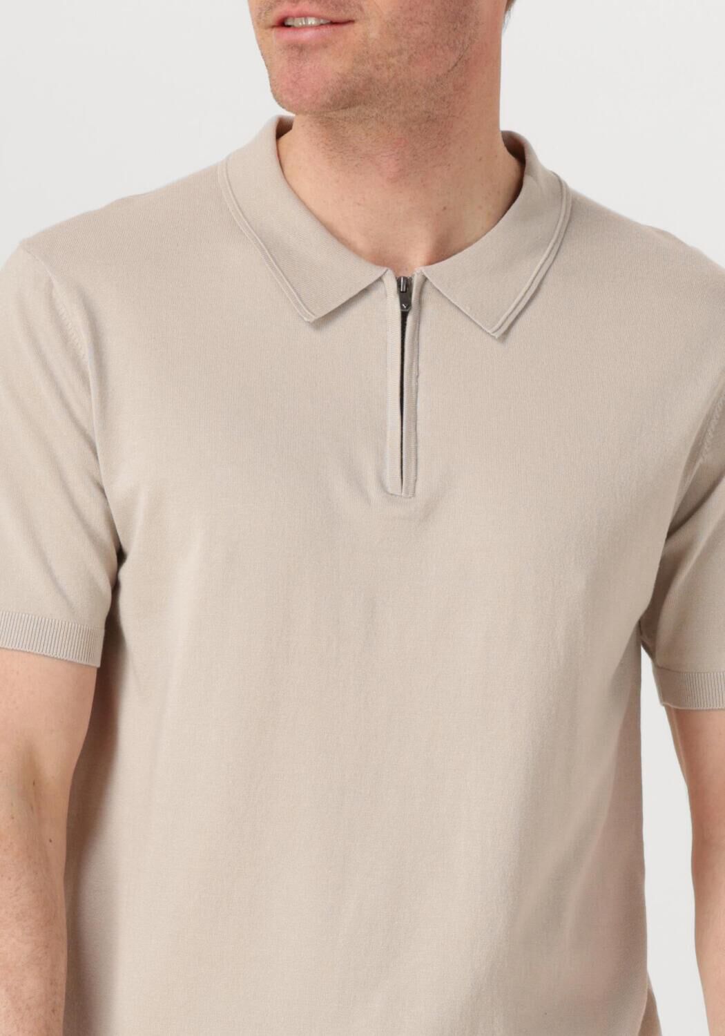 PURE PATH Heren Polo's & T-shirts Regular Fit Polo Ss Half Zip Knitwear Beige
