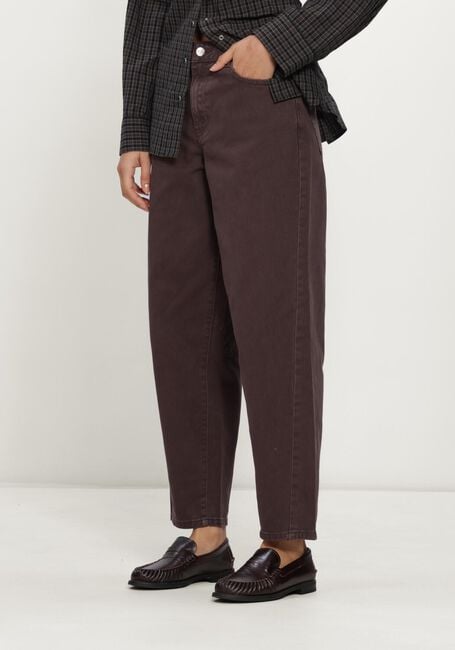Bruine OBJECT Barrel jeans OBJMIU ZOE MW BARREL ANK TWILL JEANS DIV - large