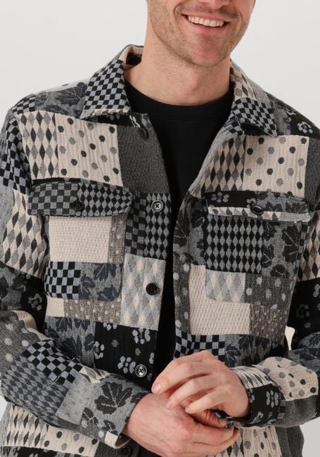 Blauwe ANERKJENDT Overshirt AKOSCAR PATCHWORK OVERSHIRT - large