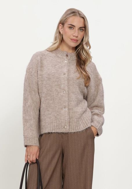 Beige NEO NOIR Vest TAURA FLUFFY KNIT CARDIGAN - large