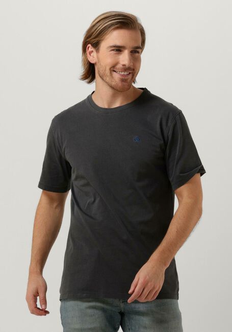 Zwarte SCOTCH & SODA T-shirt GARMENT DYE LOGO EMBROIDERY TEE - large