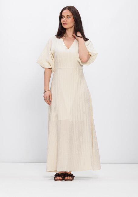 Beige SELECTED WOMEN Midi jurk SLFMADDIE SS CLOSED BACK MIDI DRESS - large