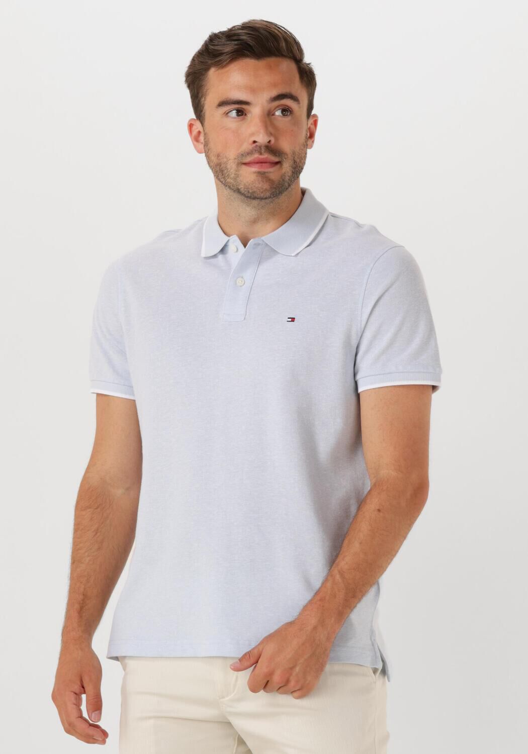 TOMMY HILFIGER Heren Polo's & T-shirts Linen Pique Reg Polo Lichtblauw