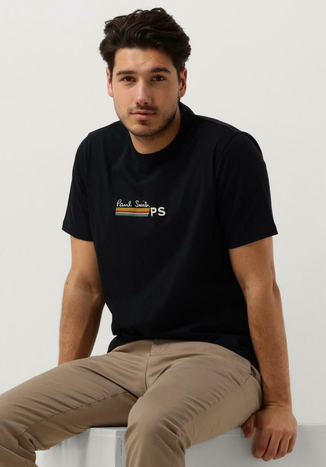 PS PAUL SMITH Heren Polo's & T-shirts Mens Reg Fit T Shirt Stripe Ps Paulsmith Donkerblauw