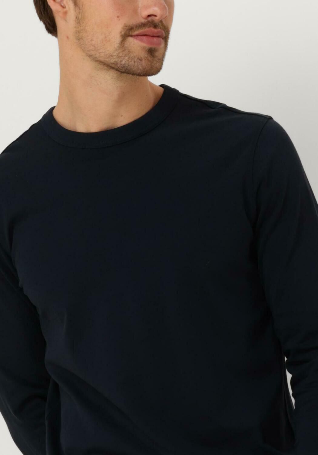 PROFUOMO Heren Polo's & T-shirts T-shirt Long Sleeve Donkerblauw