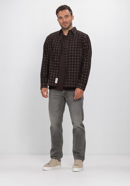 Bruine BUTCHER OF BLUE Casual overhemd JUDD CORD SMALL CHECK SHIRT - large