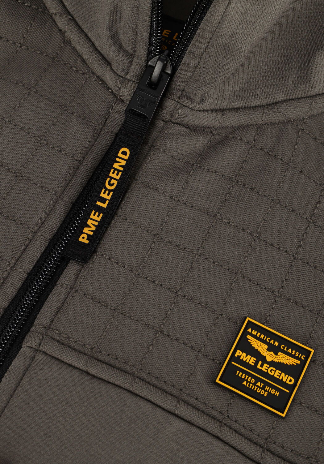 Groene PME LEGEND Jack ZIP JACKET SPACER LOOK SWEAT - large