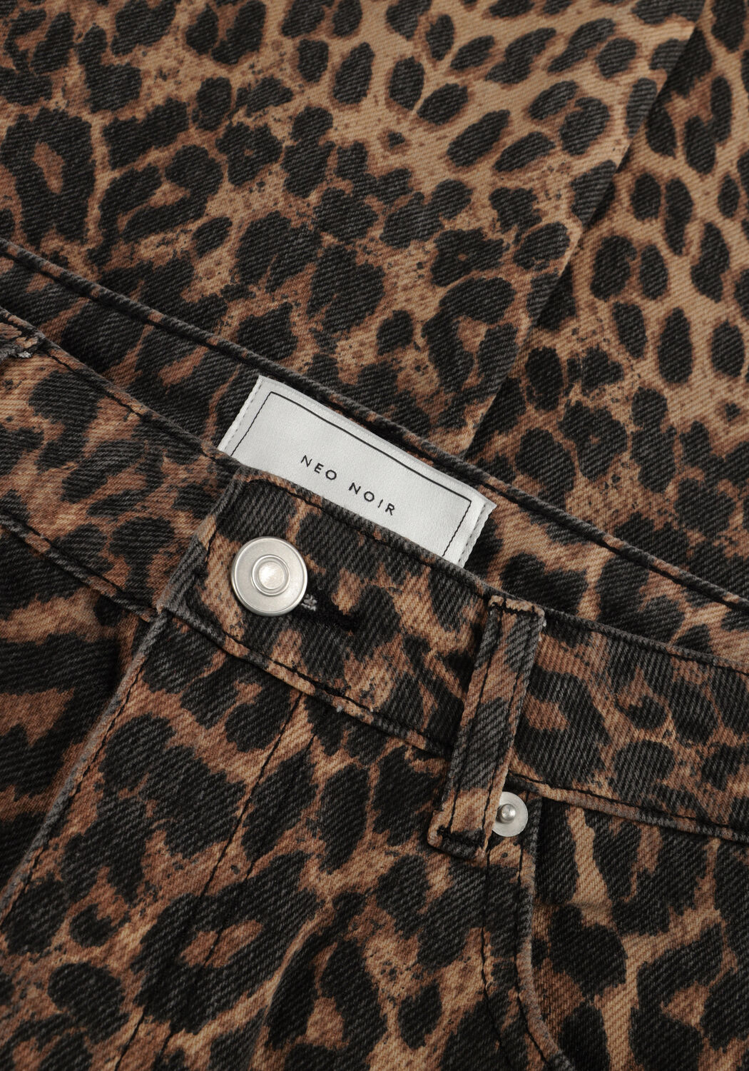 Bruine NEO NOIR Lange broeken SIMONA LEOPARD PANTS - large