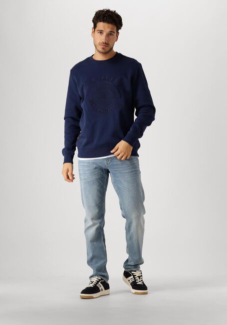 Donkerblauwe PME LEGEND Trui CREWNECK PIQUE DOUBLE FACE SWEAT - large