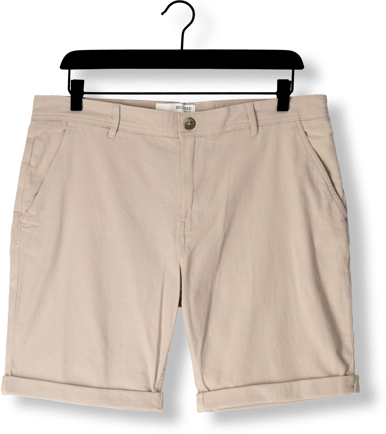 SELECTED HOMME Heren Broeken Slhslim-luton Flex Shorts Noos Beige