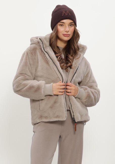 Taupe MOSCOW Faux fur jas 08-08-EVELYN-4 - large