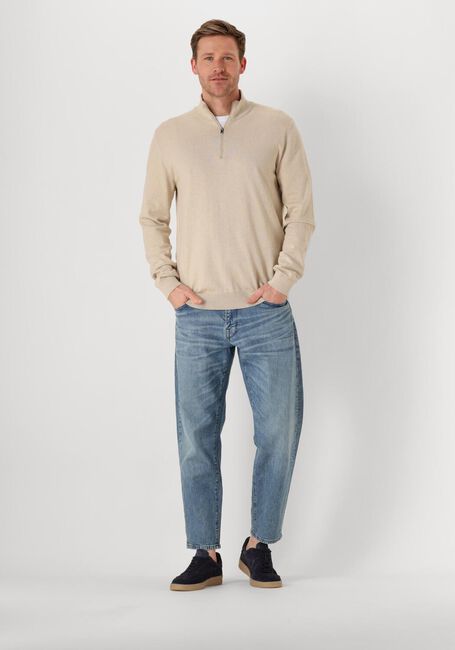 Beige SELECTED HOMME Trui SLHBERG HALF ZIP CARDIGAN NOOS - large