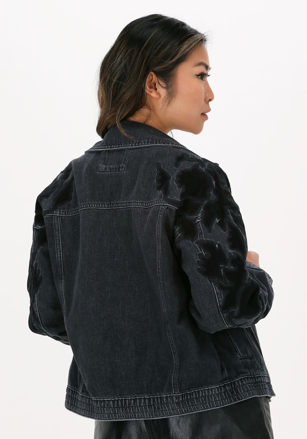 alix the label denim biker jacket