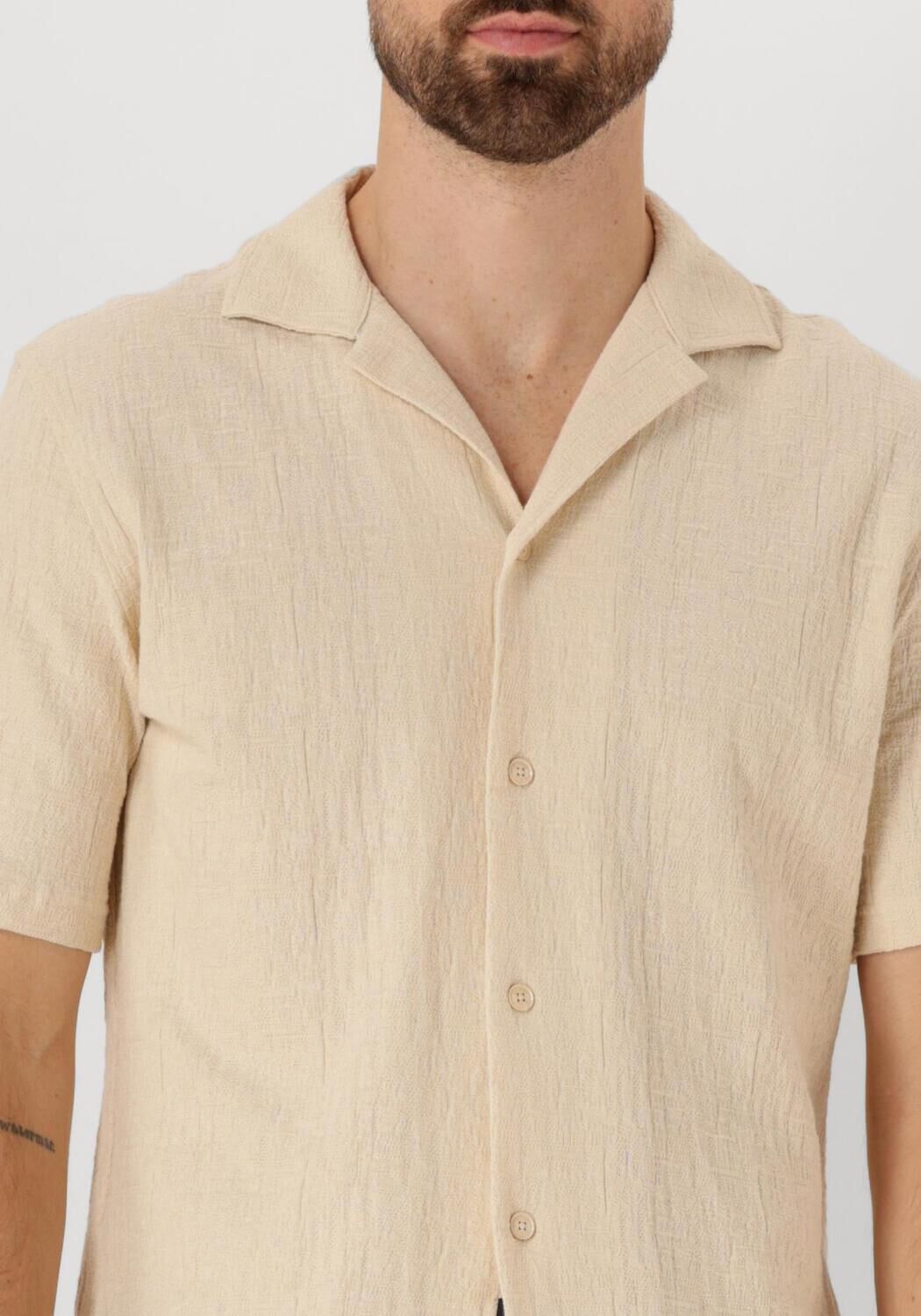 BUTCHER OF BLUE Heren Overhemden Ripley Structure Shirt Beige