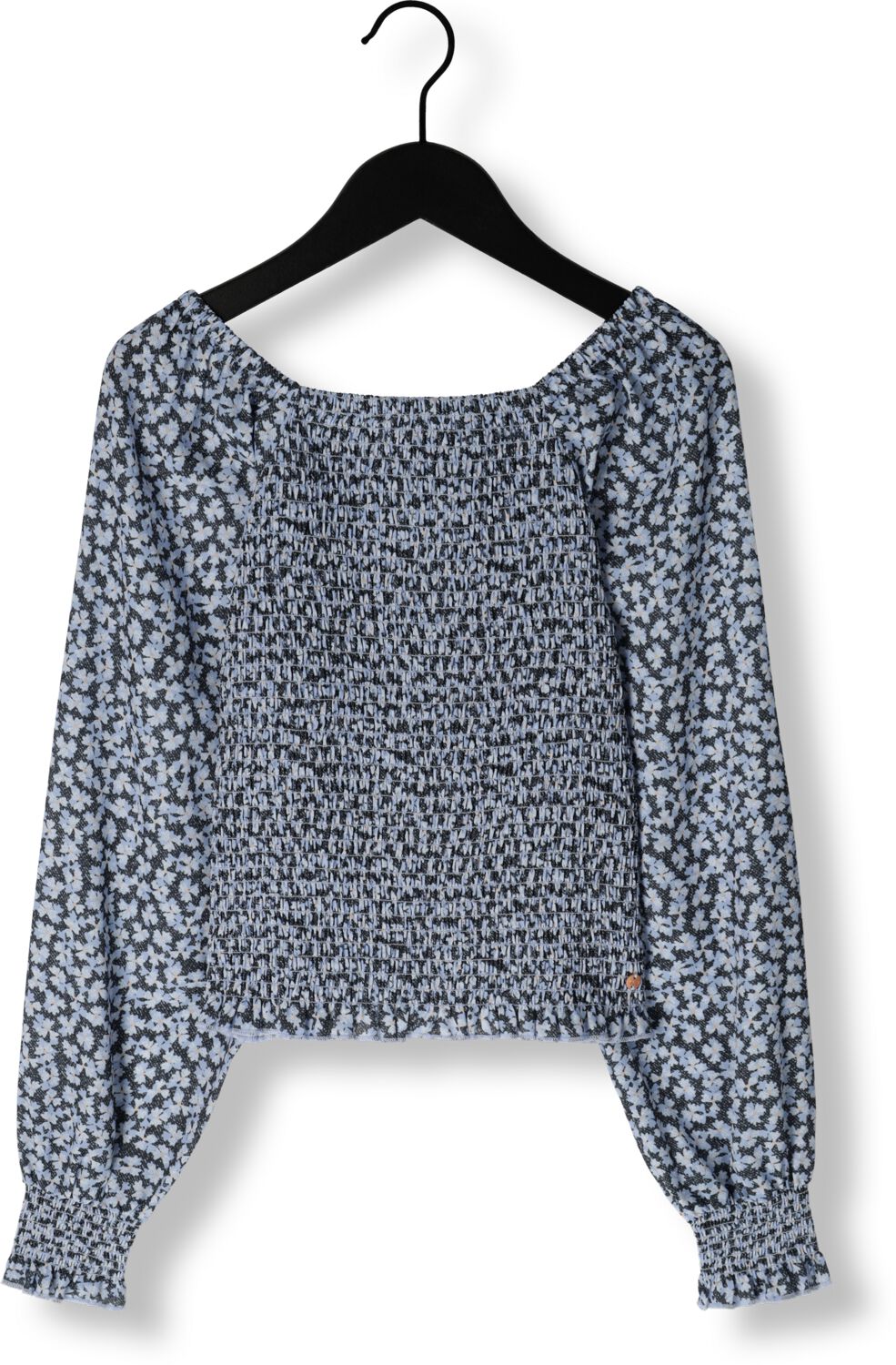 NoBell gebloemde top Tessa donkerblauw lichtblauw Meisjes Polyester Ronde hals 158 164