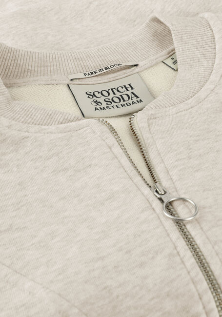 Grijze SCOTCH & SODA Sweater ZIPPED NECK PUFFED SLEEVED SWEATER - large