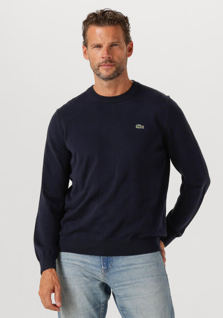 Donkerblauwe LACOSTE Trui REGULAR FIT CREW NECK SWEATER - large