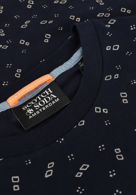 Donkerblauwe SCOTCH & SODA T-shirt PRINTED JERSEY CREWNECK T-SHIRT IN ORGANIC COTTON - large