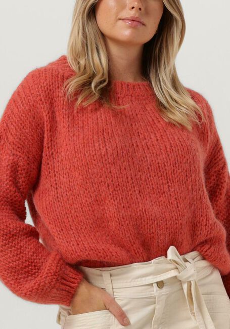 Rode SUMMUM Trui OVERSIZED CHUNKY SWEATER MOHAIR BLEND KNIT - large