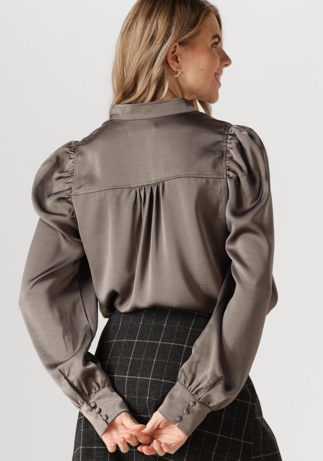 NEO NOIR Dames Blouses Rosslyn Heavy Sateen Blouse Grijs