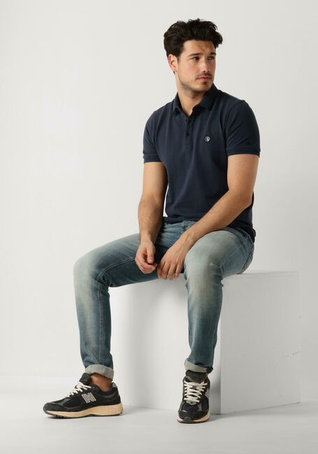Donkerblauwe CAST IRON Polo SHORT SLEEVE POLO ORGANIX COTTON PIQUE ESSENTIAL Donkerblauwe CAST IRON Polo SHORT SLEEVE POLO ORGANIX COTTON PIQUE ESSENTIAL - large