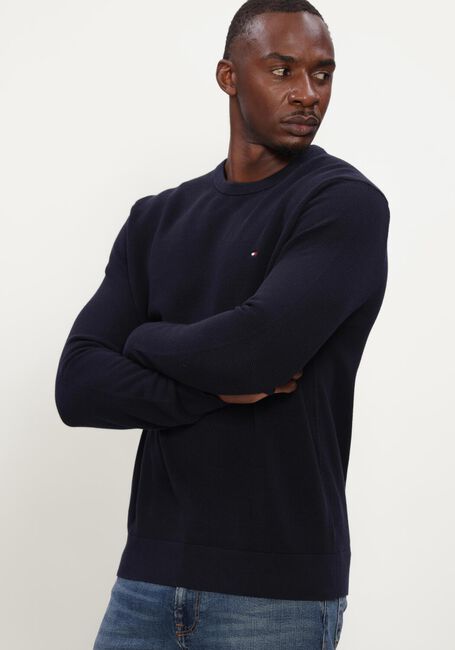 Donkerblauwe TOMMY HILFIGER Trui ESSENTIAL STRUCTURE CREW NECK - large