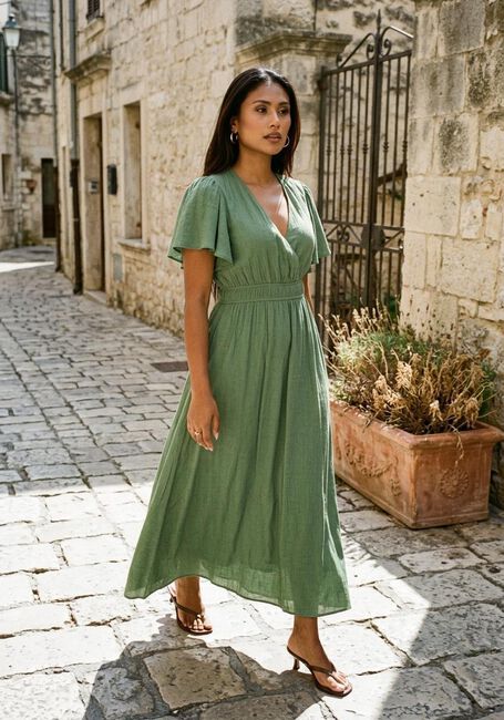 Groene SUNCOO Maxi jurk CYRA - large