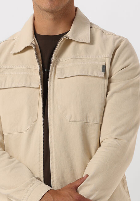 Ecru PUREWHITE Overshirt TWILL OVERSHIRT WITH ZIPPER AND TWO FRONT POCKETS - large