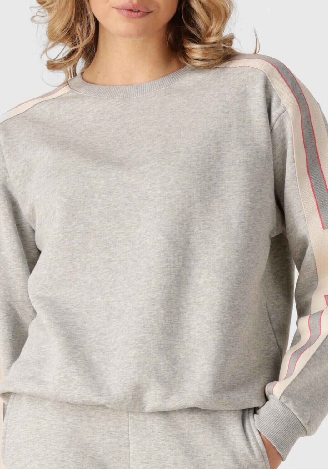 ALIX THE LABEL Dames Truien & Vesten Ladies Knitted Stripe Tape Sweater Grijs