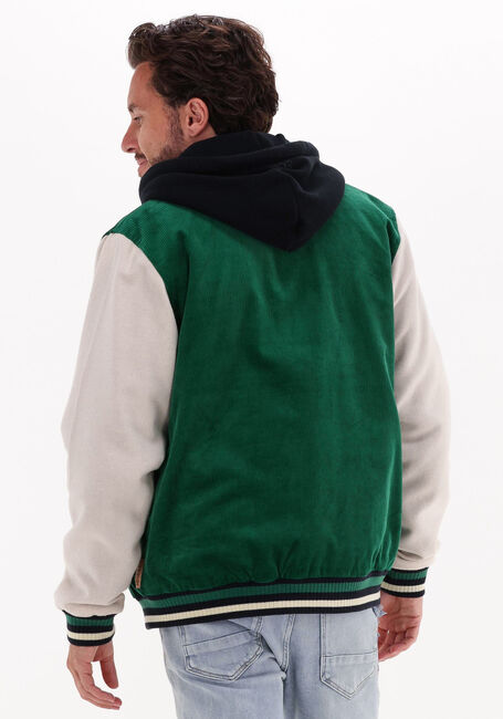 Groene SCOTCH & SODA Jack CORDUROY COLLEGE JACKET WITH WOOL-BLEND SLEEVES - large