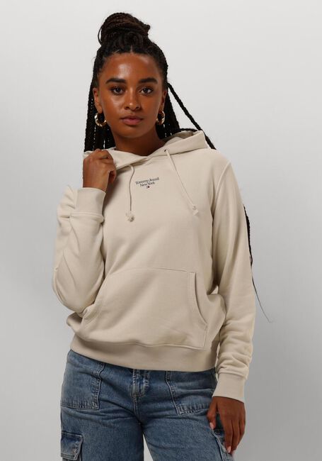 Beige TOMMY JEANS Trui TJW ESSENTIAL LOGO 2 HOODIE - large