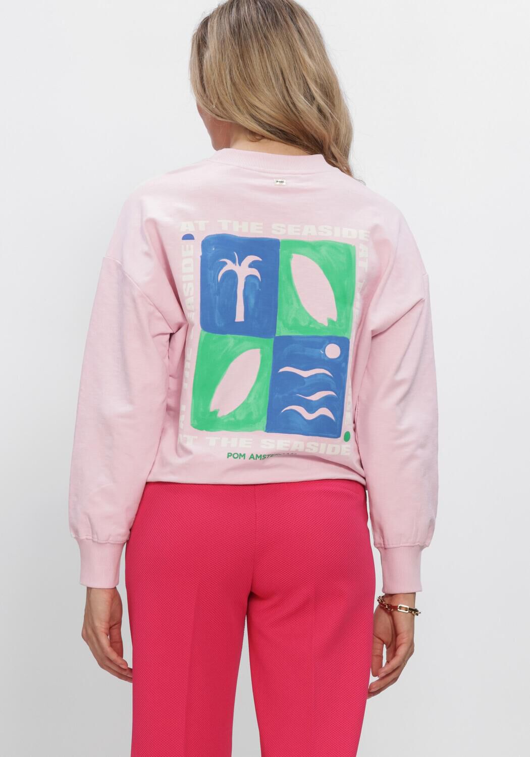 Roze POM AMSTERDAM Truien/vesten SWEATER SEASIDE PINK - large