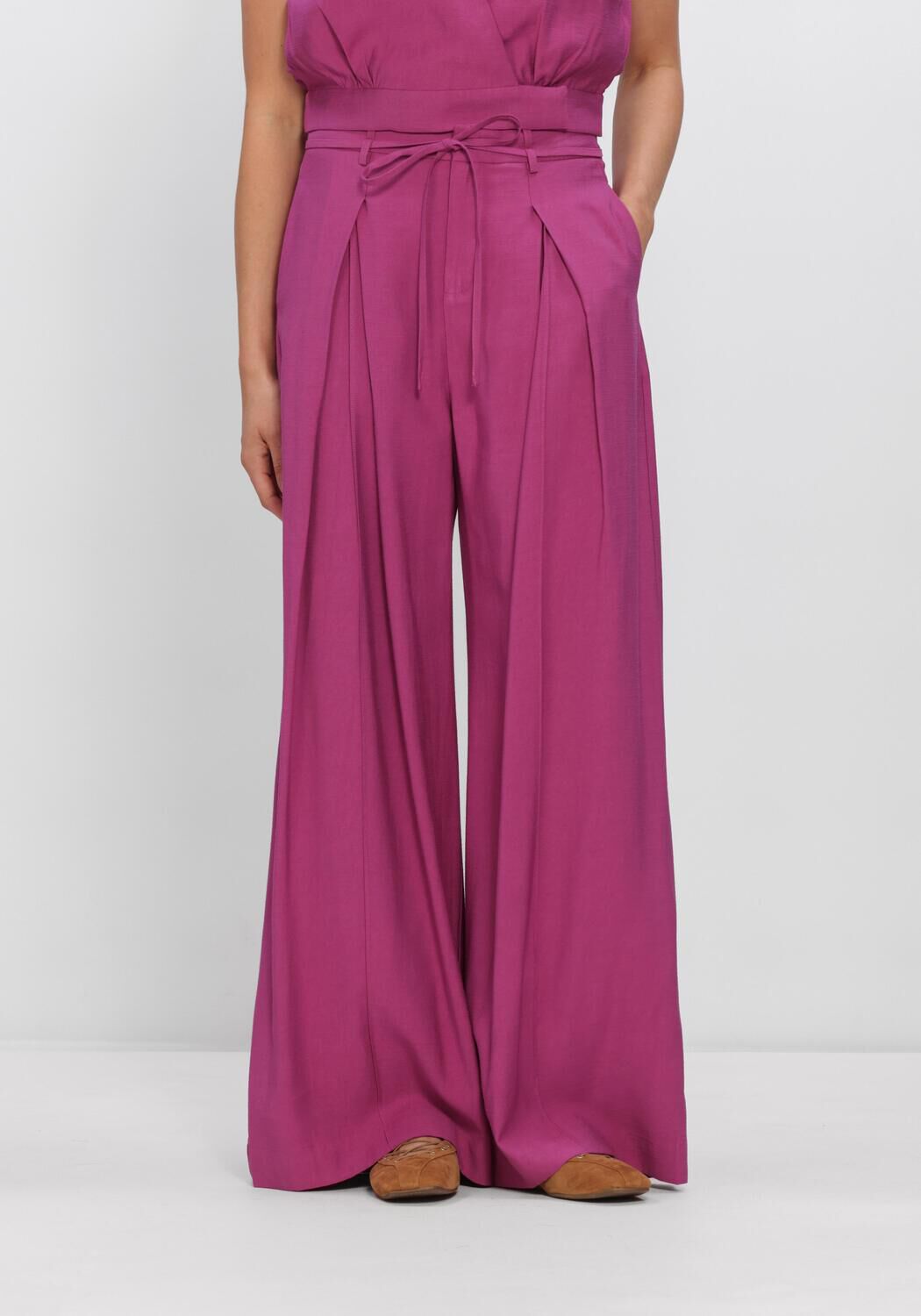 Roze SUNCOO Wijde broek JULIO - large