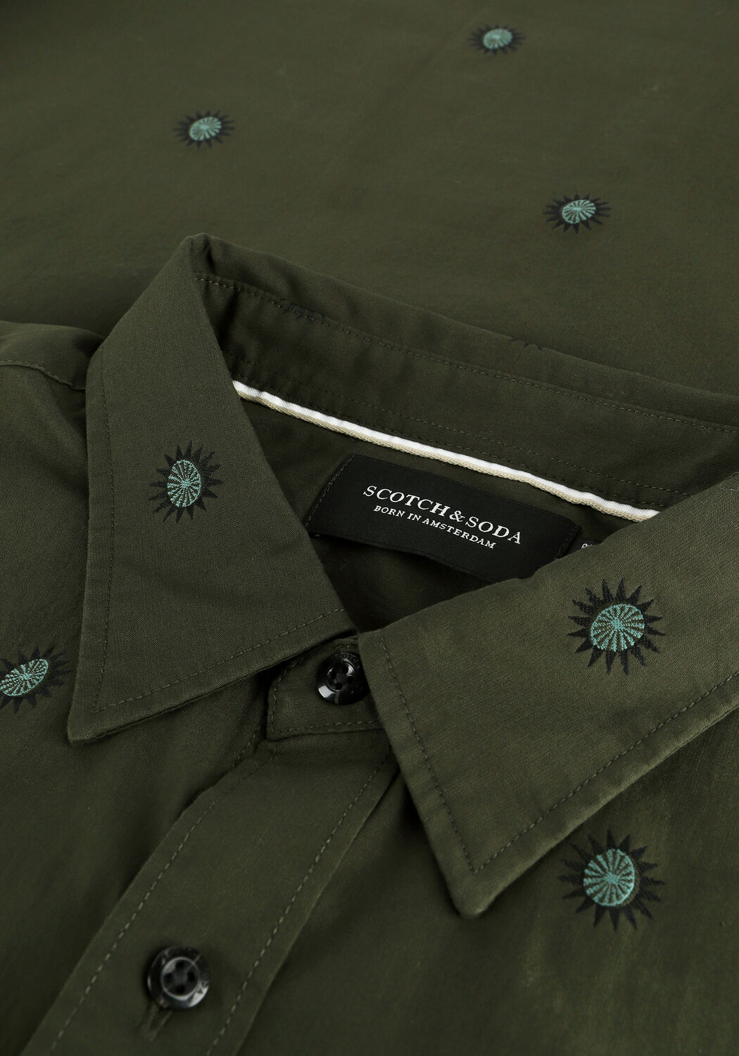 Groene SCOTCH & SODA Casual overhemd 163339 - FIXED POCHET FIL COUP - large