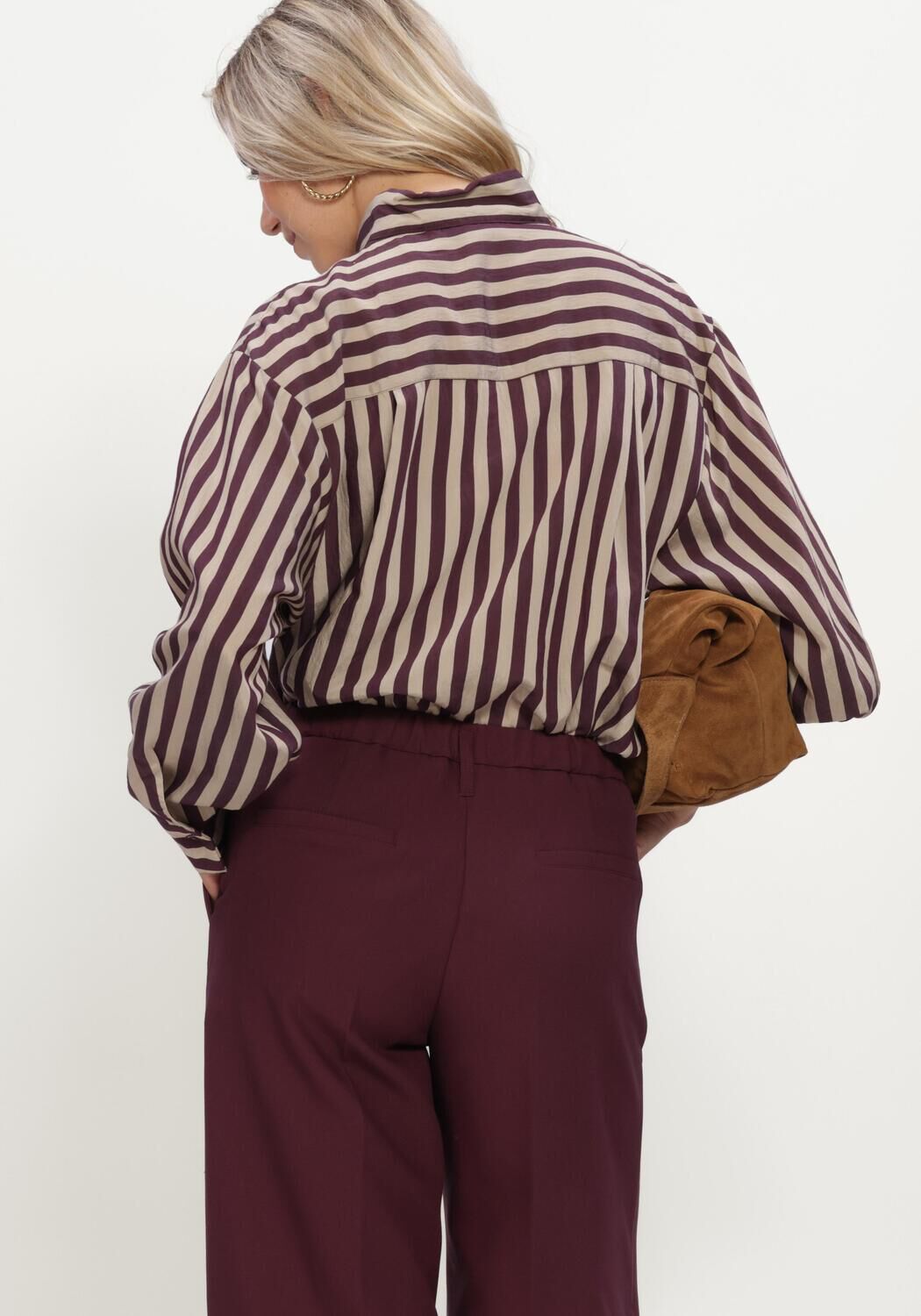 Bordeaux SUMMUM Blouses BLOUSE TWO TONE STRIPE - large