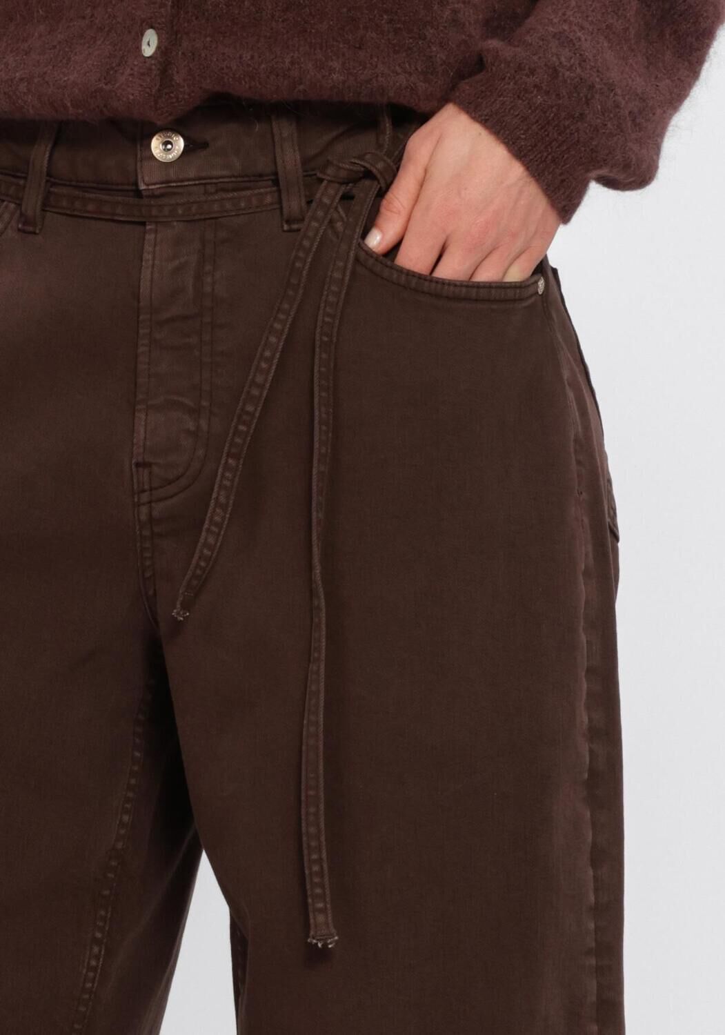 Bruine STUDIO ANNELOES Wijde broek Babet denim trousers - large