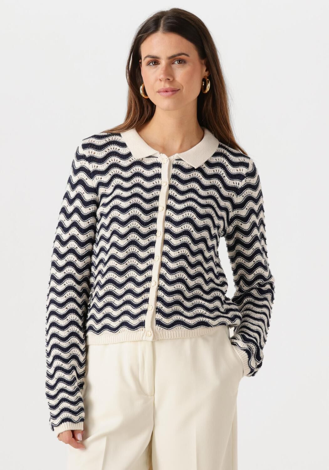 FABIENNE CHAPOT Dames Truien & Vesten Caro Crochet Cardigan Long Sleeve Blauw