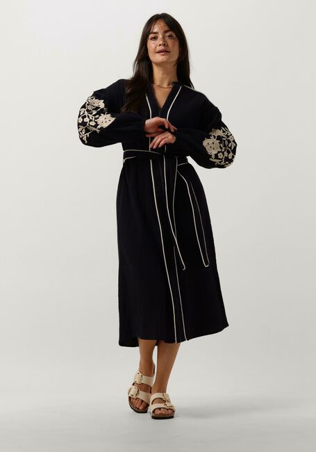 Donkerblauwe STELLA FOREST Midi jurk E24RO012 - large