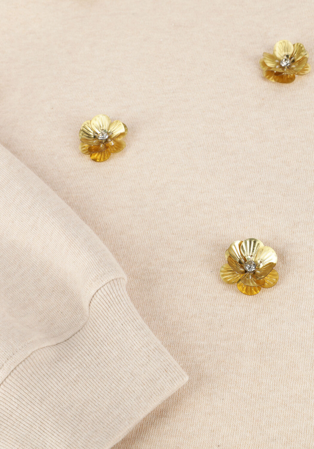 Beige NUKUS Trui BEATRIZ PULLOVER FLOWER - large