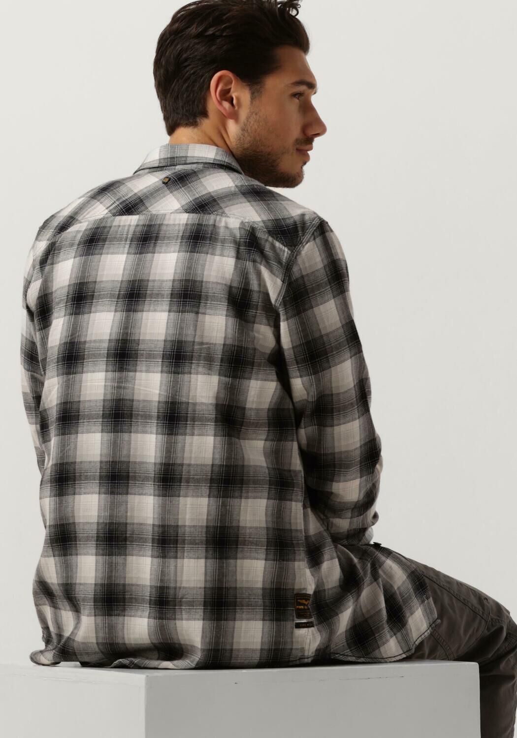 PME LEGEND Heren Overhemden Long Sleeve Shirt Ctn Twill Check Grijs