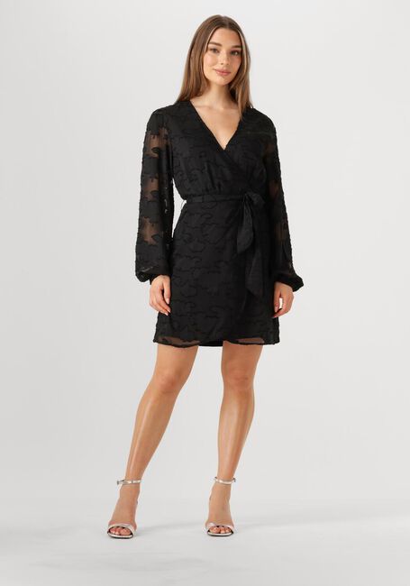 Zwarte AAIKO Mini jurk ELOISE CHIFFON FLOWER PES 509 - large