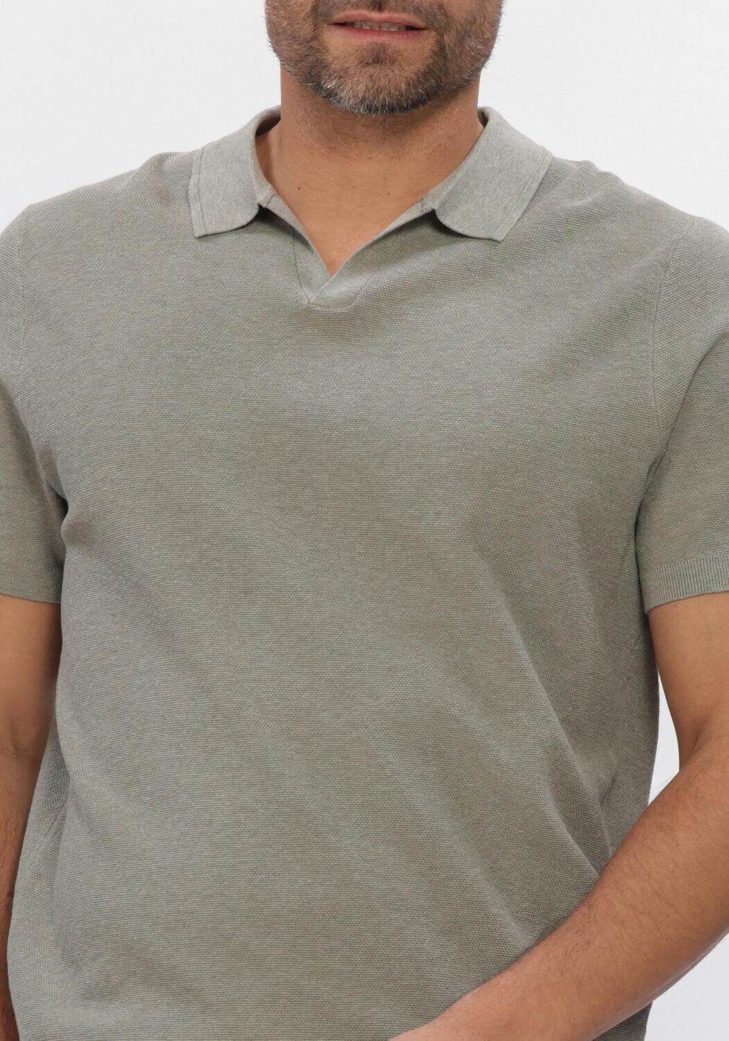 Groene PROFUOMO Polo POLO OPEN COLLAR LUXURY BASIC - large