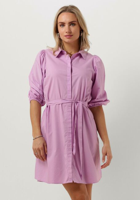 Paarse MSCH COPENHAGEN Mini jurk MSCHCEDRICA ABIELLA 3/4 SHIRT DRESS - large