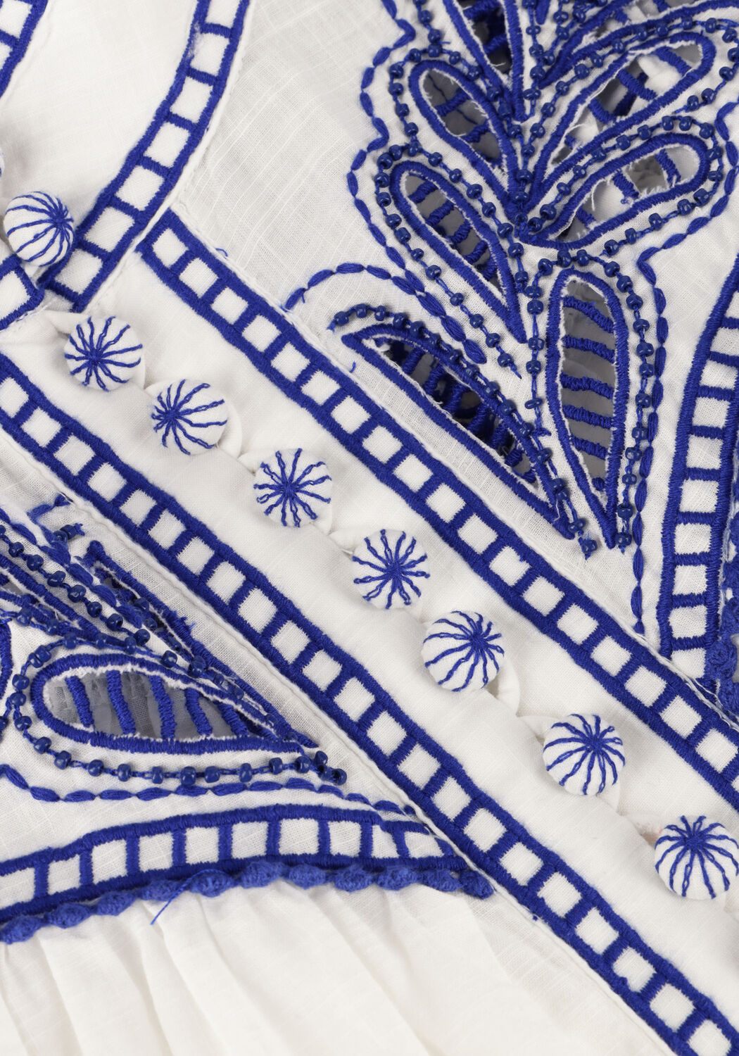 Witte SCARLETT POPPIES Mini jurk ZILLENIA DRESS - large