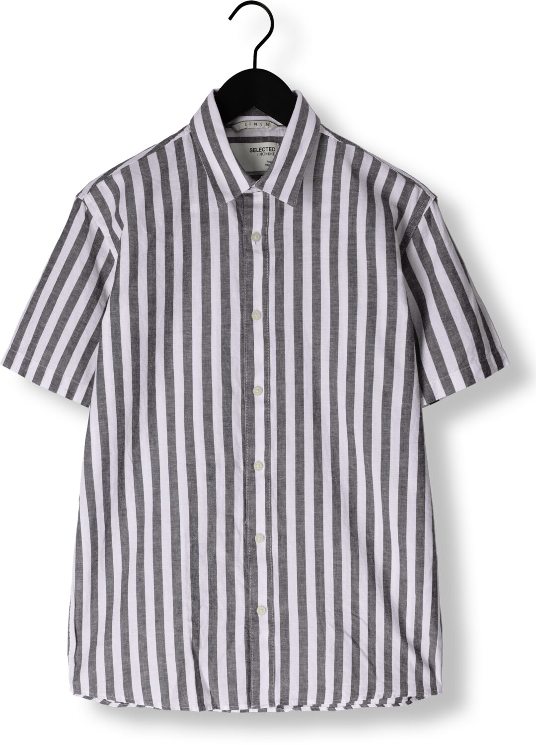 SELECTED HOMME Heren Overhemden Slhregnew-linen Shirt Ss Classic Blauw