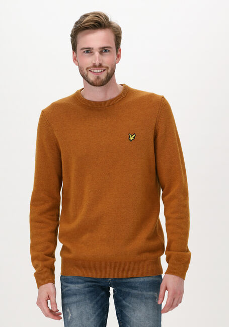 Oranje LYLE & SCOTT Trui CREW NECK LAMBSWOOL BLEND JUMP - large